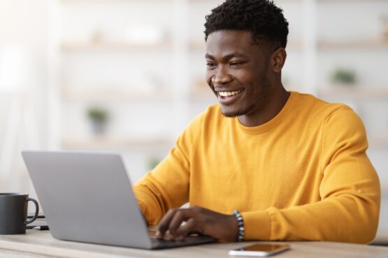 Young black man applying to work at Alan + Company